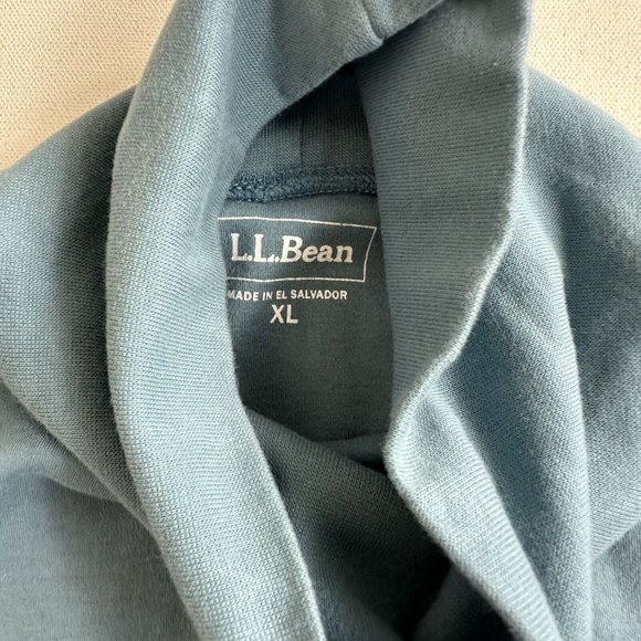 L.L. Bean Mens Turtleneck Sweatshirt Long Sleeve Blue Size XL 100% Cotton - Picture 8 of 8